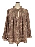 Torrid 100% Polyester Brown Long Sleeve Blouse Size 2X Plus (2) - photo 1