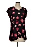 CAbi 100% Polyester Hearts Black Short Sleeve Blouse Size S - photo 1