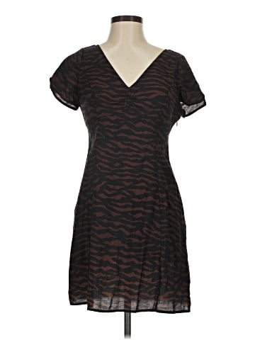 Madewell V-Neck Mini Dress in Abstract Animal (view 1)