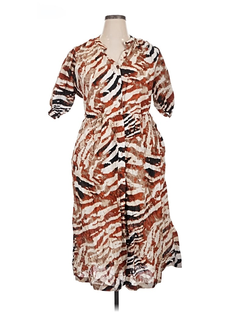 Pre-owned Calvin Klein Casual Dress In Brown