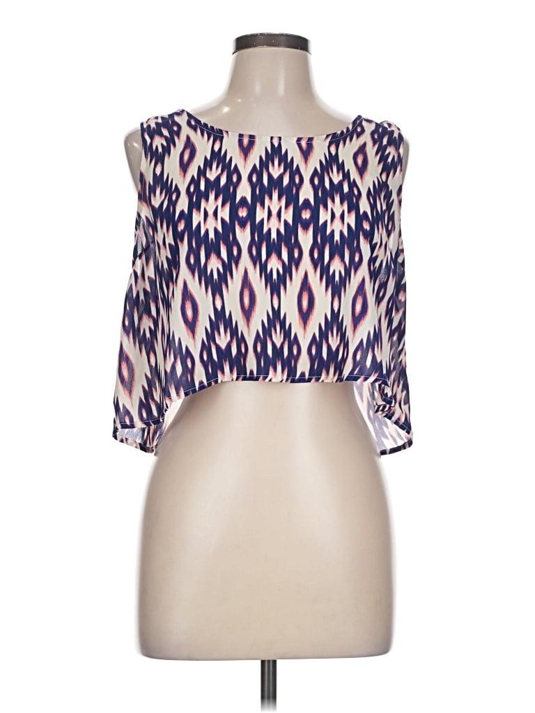 Pre-owned Charlotte Russe 3/4 Sleeve Blouse In Blue