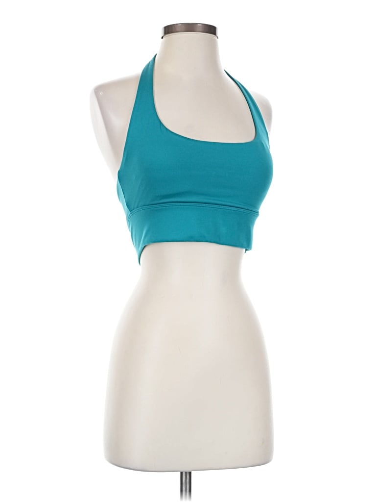 Pre-owned Vitality Tank Top Teal Halter Neckline Tops
