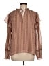 Joy Joy Brown Long Sleeve Blouse Size L - photo 1