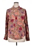 Johnny Was 100% Silk Paisley Brown Long Sleeve Silk Top Size XL - photo 1