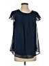 Unbranded 100% Polyester Blue Short Sleeve Blouse Size S (estimated) - photo 1