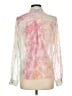 Dots Print Pink Long Sleeve Blouse Size L - photo 2
