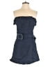Alexis 100% Linen Solid Blue Romper Size S - photo 1