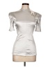 Tory Burch Silver Short Sleeve Blouse Size 10 - photo 1