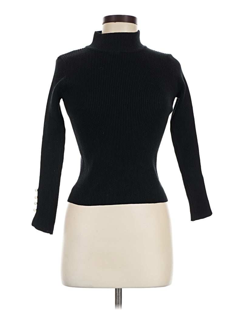 Pre-owned Moussy Long Sleeve Turtleneck In Black