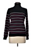 Madison Grey Stripes Black Turtleneck Sweater Size L - photo 1