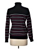 Madison Grey Stripes Black Turtleneck Sweater Size L - photo 2