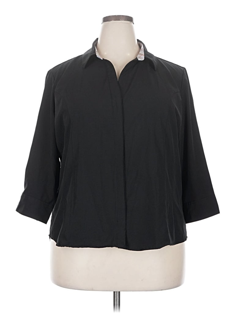 Pre-owned Assorted Brands 3/4 Sleeve Blouse In Black