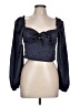 Shein Blue Long Sleeve Blouse Size L - photo 1