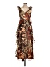 Siena 100% Polyester Tropical Brown Cocktail Dress Size 10 - photo 1