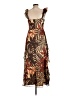 Siena 100% Polyester Tropical Brown Cocktail Dress Size 10 - photo 2