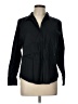 Old Navy 100% Cotton Black 3/4 Sleeve Button-Down Shirt Size Lg Petite - photo 1