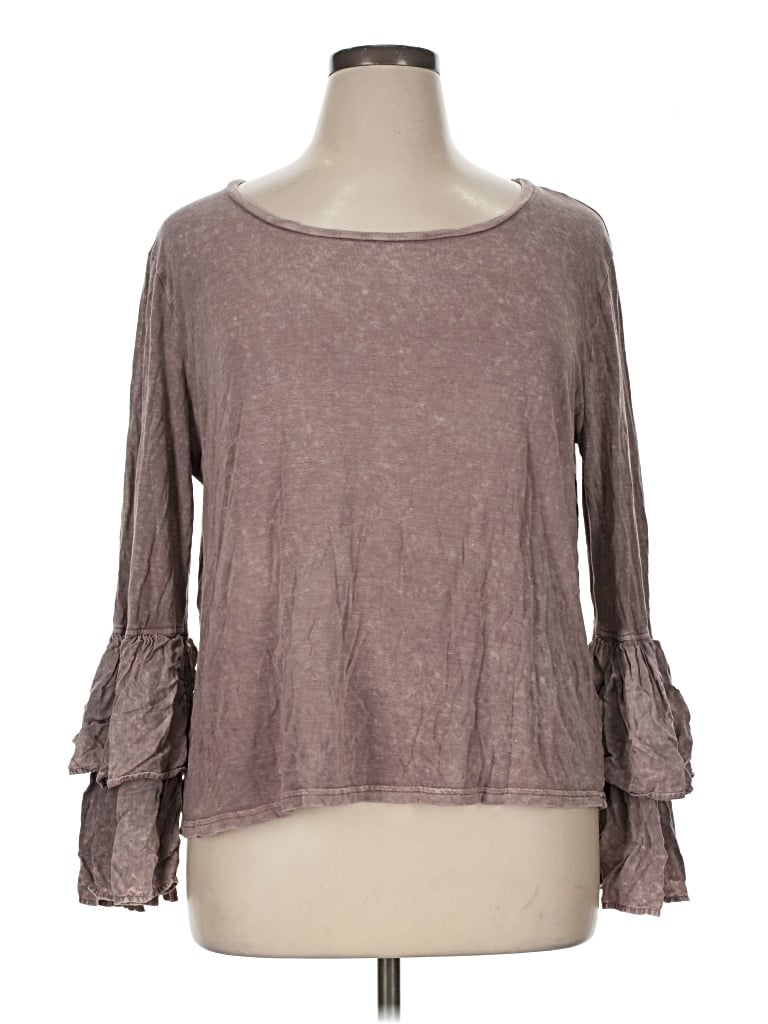 Pre-owned Umgee 3/4 Sleeve T-shirt In Brown