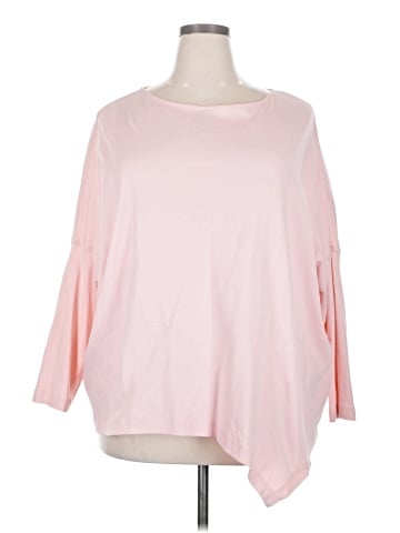 Joan Vass 3/4 Sleeve Top (view 1)