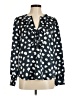 J.Crew 100% Polyester Polka Dots Black Long Sleeve Blouse Size M - photo 1
