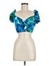 Shein 100% Polyester Blue Short Sleeve Top Size 8 - 10 - photo 1