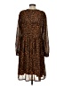 Time and Tru 100% Polyester Animal Print Brown Casual Dress Size S - photo 2