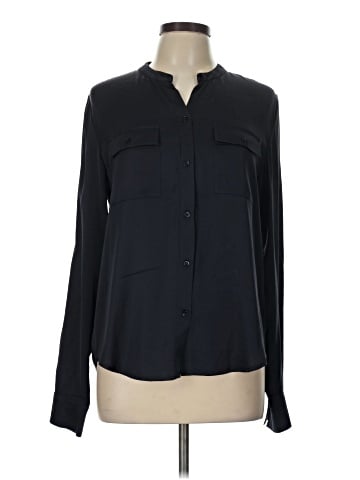 Vince. Long Sleeve Silk Top (view 1)