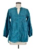 Fabindia Teal 3/4 Sleeve Blouse Size M - photo 1