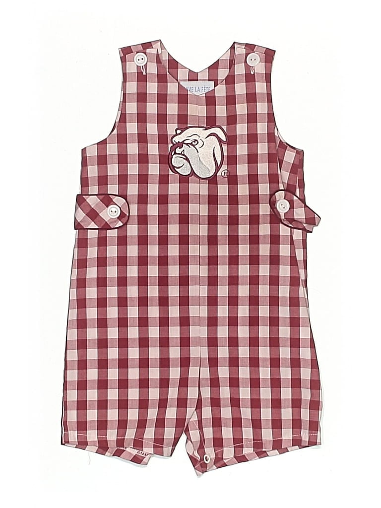 Pre-owned Vive La Fete Babies' Overalls In Burgundy