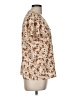 Monday Fun Floral Tan Short Sleeve Blouse Size M - photo 4