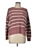 Pink Rose 100% Acrylic Stripes Burgundy Pullover Sweater Size L - photo 1