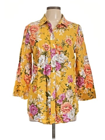 RACHEL Rachel Roy 3/4 Sleeve Button-Down Shirt (view 1)