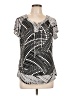 Diana Belle Silver Short Sleeve Blouse Size L - photo 1