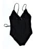 Shein Solid Black One Piece Swimsuit Size XL - photo 2
