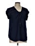 Signature Studio Blue Short Sleeve Blouse Size L - photo 1