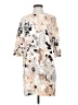 Fossil 100% Polyester Print Ivory Casual Dress Size 4 - photo 1