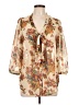 Love on a Hanger 100% Polyester Tan 3/4 Sleeve Blouse Size L - photo 1