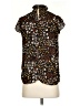 Maurices 100% Polyester Floral Brown Short Sleeve Blouse Size XS - photo 2