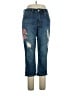 Melissa McCarthy Seven7 Floral Blue Jeans Size 14 - photo 1