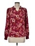 Les Amis 100% Polyester Floral Burgundy Long Sleeve Blouse Size M - photo 1