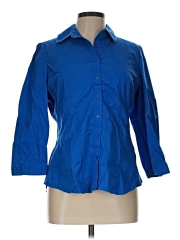 New York & Company 3/4 Sleeve Button-Down Shirt (view 1)