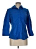 New York & Company Blue 3/4 Sleeve Button-Down Shirt Size L - photo 1