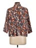 Alfred Dunner Floral Brown 3/4 Sleeve Button-Down Shirt Size L (estimated) - photo 2