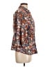 Alfred Dunner Floral Brown 3/4 Sleeve Button-Down Shirt Size L (estimated) - photo 4