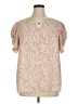 Est. 1946 100% Polyester Animal Print Tan Short Sleeve Blouse Size 14 - photo 1