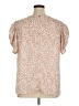 Est. 1946 100% Polyester Animal Print Tan Short Sleeve Blouse Size 14 - photo 2