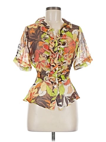 Shoshanna Short Sleeve Silk Top (view 1)