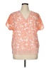 DKNY 100% Polyester Orange Short Sleeve Blouse Size XL - photo 1