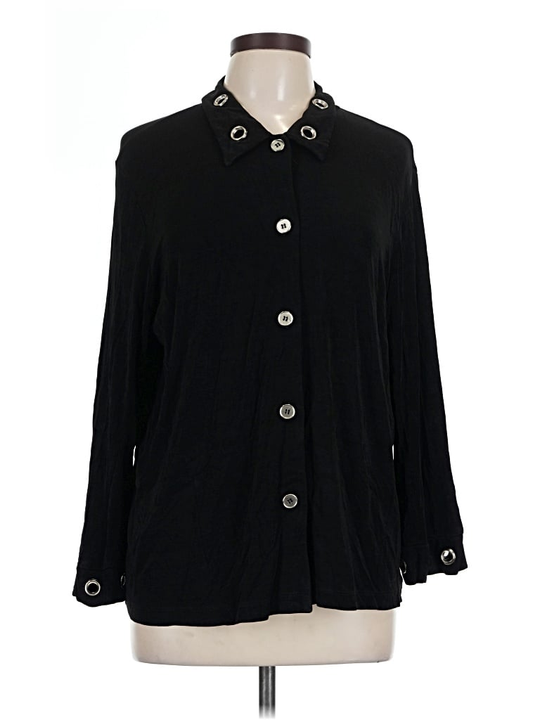 Pre-owned Slinky Brand Long Sleeve Blouse In Black