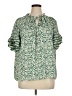 Max Studio 100% Polyester Green Short Sleeve Blouse Size 1X - photo 1