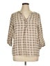 Soirée 100% Rayon Tan 3/4 Sleeve Blouse Size 1X - photo 1